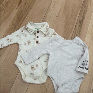 Cream and Gray Kids One Pieces Set